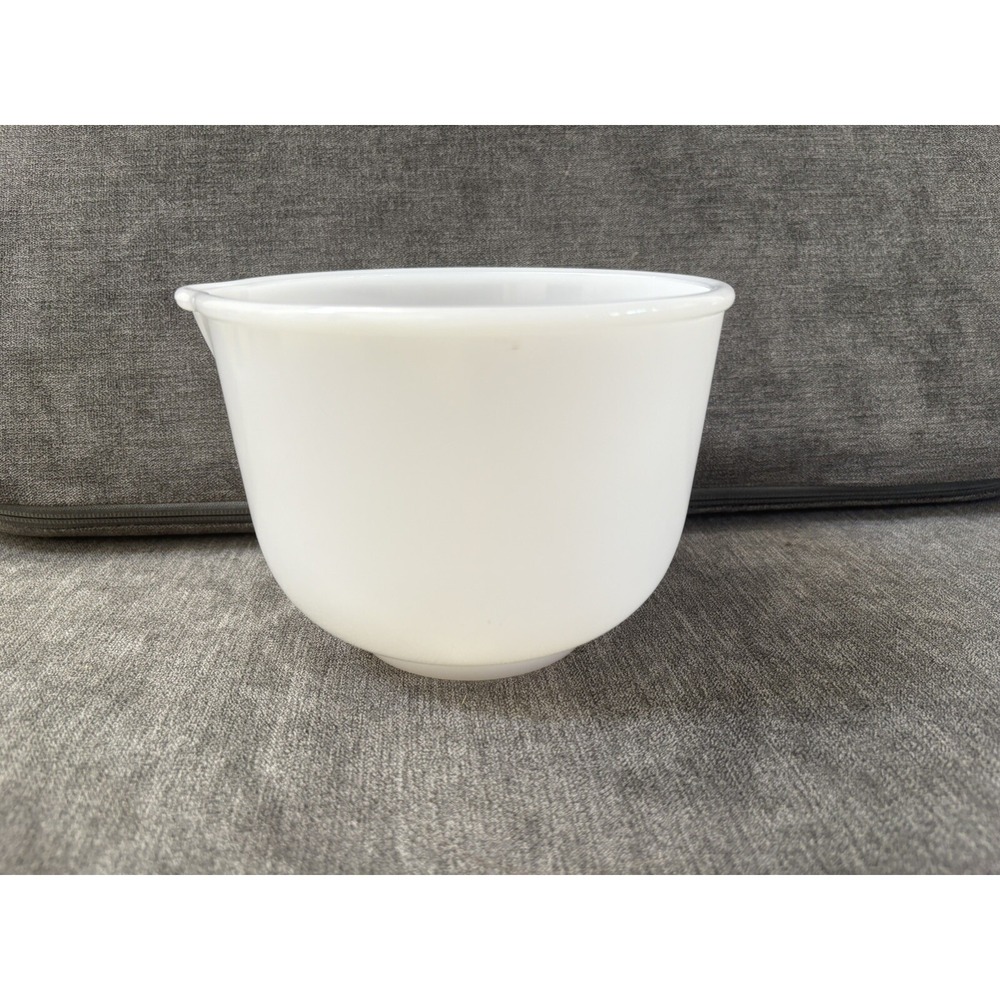 Vintage Glasbake Made For Sunbeam #16, 20CJ Medium Milk Glass Mixing Bowl